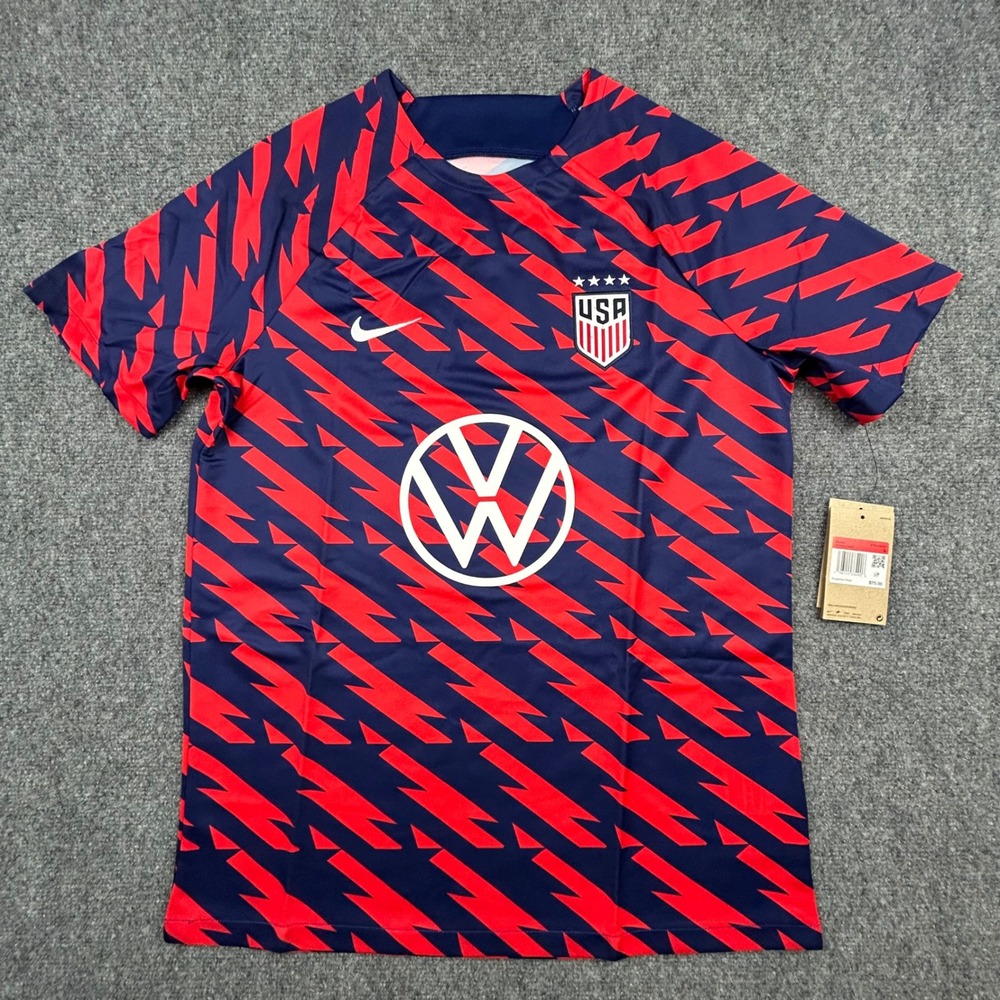Nike USWNT Jersey Mens L Red Blue Dri Fit 2023 USA Soccer Academy Pro Pre-Match - Picture 4 of 14